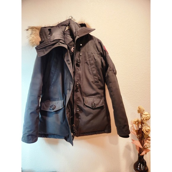 Canada Goose Kensington Parka Women's Medium Black Fur Trim Down Jacket 2530L - Picture 1 of 13